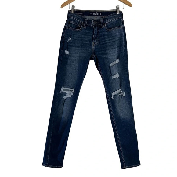 Hollister Jeans W28 L30 Stacked Skinny Advanced Stretch Medium Wash Distressed - Picture 1 of 8